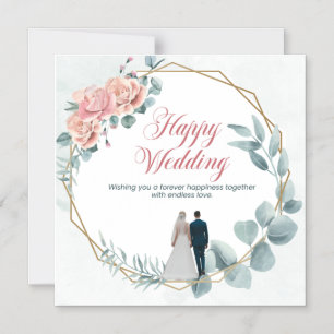 INVITATION MAGNÉTIQUE HEUREUX MARIAGE