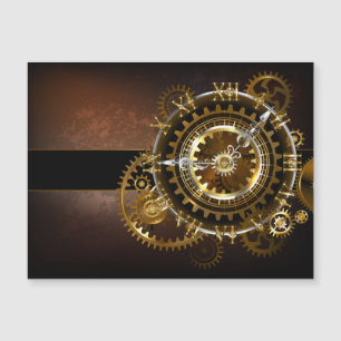 Invitation Magnétique Horloge Steampunk avec des engrenages anciens