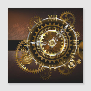 Invitation Magnétique Horloge Steampunk avec des engrenages anciens