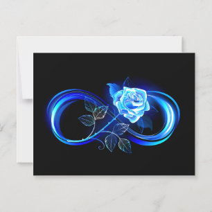 Invitation Magnétique Infini lumineux avec rose bleue