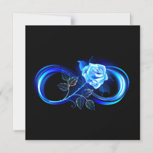 Invitation Magnétique Infini lumineux avec rose bleue
