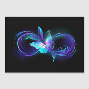 Invitation Magnétique Infinité brillante avec papillon magique