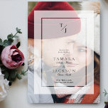 Invitation Magnétique Initiales de l'effet de transparence Vellum Mariag<br><div class="desc">Photo Mariage Vellum Transparence Effet Initiales Enregistrer la carte de date avec enveloppe. N'hésitez pas à changer la couleur de l'arrière - plan en bas pour vous coordonner avec la photo choisie pour l'avant. AVIS IMPORTANT : Ce design fait partie d'une collection et contient d'autres éléments coordonnés que vous pouvez...</div>