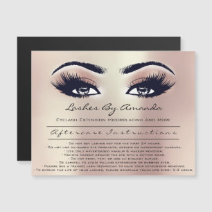 Invitation Magnétique Instructions de post-soins Lashes Extension Microb