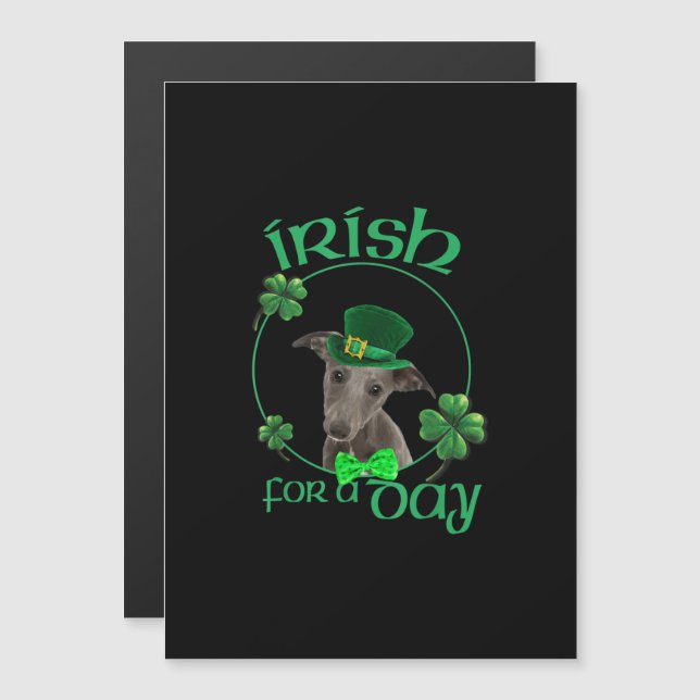 Invitation Magnétique Irish For A Day Whippet Lucky Dog (Devant / Derrière)