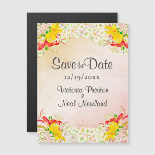 Invitation Magnétique Jardin de fleurs de mariage Lily Save the Date
