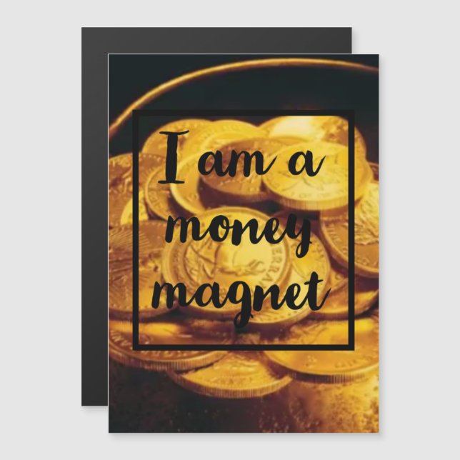Invitation Magnétique Je suis un aimant pour l'argent ! (Devant / Derrière)