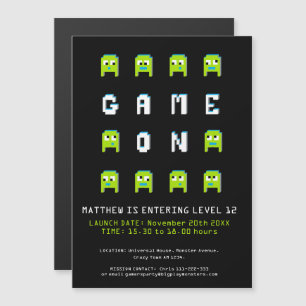 Invitation Magnétique Jeu sur les jeux verts 12e anniversaire