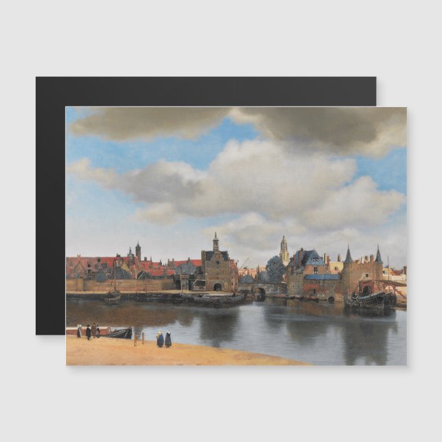 Invitation Magnétique Johannes Vermeer, van Deft, Vue de Delft (Devant / Derrière)