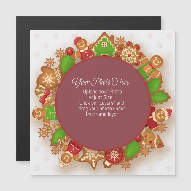 Invitation Magnétique Joli Noël personnalisé (Devant / Derrière)