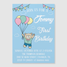 Joli Ours Brown Hot Air Balloon Boy Anniversaire