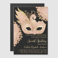 Joli rose or noir Mascarade Masque Sweet 16