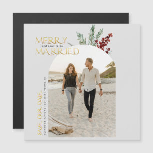 Invitation Magnétique Joyeux Noël Futurs Mariés Save The Date