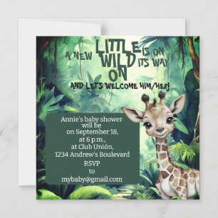 Invitation Magnétique Jungle Safari Célébration : Baby shower