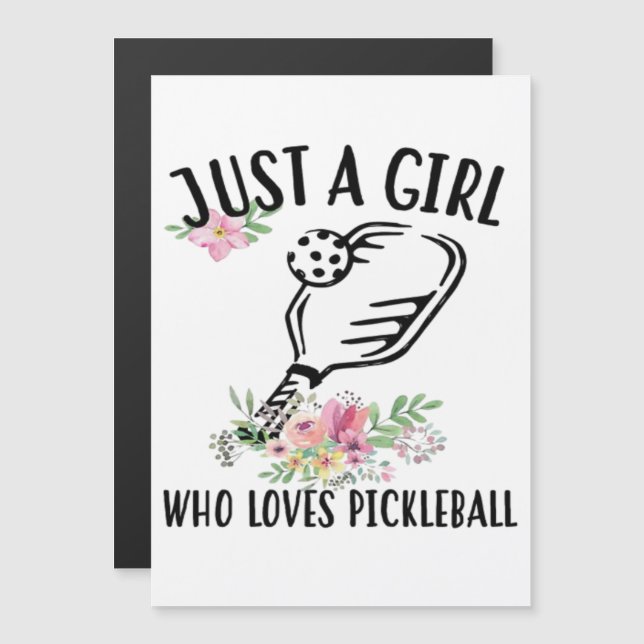 Invitation Magnétique Juste une fille qui adore Pickleball (Devant / Derrière)