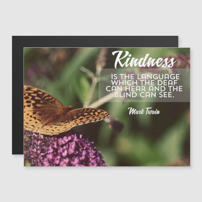 Invitation Magnétique Kindness Is The Language Magnetic Card (Devant / Derrière)