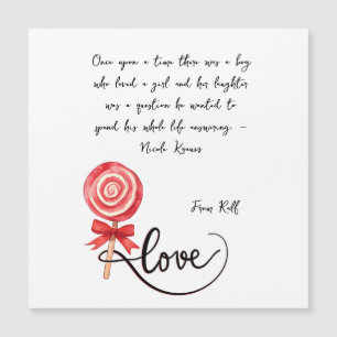 Invitation Magnétique L'amour est doux valentin xoxo