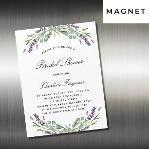 Invitation Magnétique Lavande fleurie eucalyptus luxe nuptiale douche