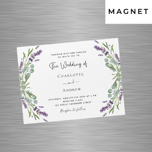 Invitation Magnétique Lavande violet florales verdure luxe mariage
