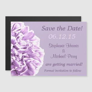 Invitation Magnétique Lavender Peony Enregistrer le Mariage de date