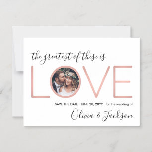 Invitation Magnétique Le plus grand d'entre eux est Love Wedding Save Da