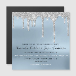 Invitation Magnétique Lecteurs d'étincelle gris argent Mariage nuptiale