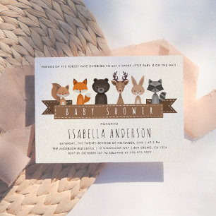 Invitation Magnétique Les amis du Baby shower des animaux des forêts