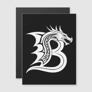 Invitation Magnétique Lettre B de style dragon, Alphabet Dragon, Monogra