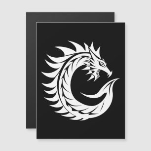Invitation Magnétique Lettre C de style dragon, alphabet du dragon, mono