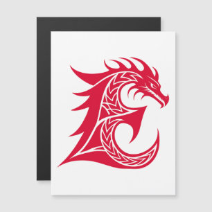 Invitation Magnétique Lettre E de style dragon, alphabet du dragon, mono