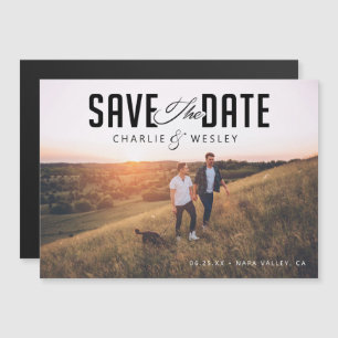 Invitation Magnétique LGBTQ Modern Save the Date avec photo