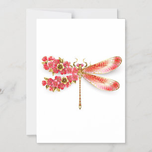 Invitation Magnétique libellule de fleurs avec sakura de bijoux