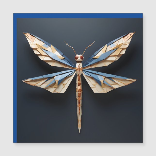 Invitation Magnétique libellule origami (Devant)