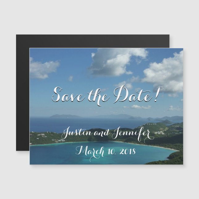 Invitation Magnétique Magens Bay, St. Thomas Wedding Sauvez la date (Devant / Derrière)