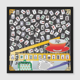 Invitation Magnétique Mah Jongg Limerick Mahj Aimant plat