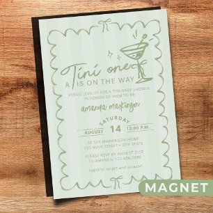 Invitation Magnétique Main Verte Tirée Un Tini Un Baby shower
