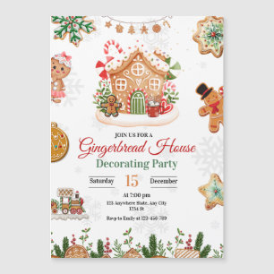 Invitation Magnétique Maison en pain d'épice Fête de décoration de Noël