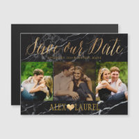 Marbre PixDezines Économisez Notre Date/Faux Gold