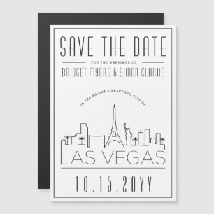 Invitation Magnétique Mariage à Vegas   Silhouette stylisée de la ville 