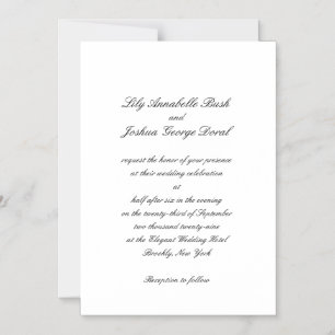 Invitation Magnétique Mariage classique en noir et blanc intemporel