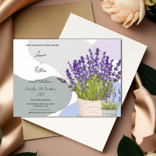 Invitation Magnétique Mariage d'aquarelle mignonne de lavande