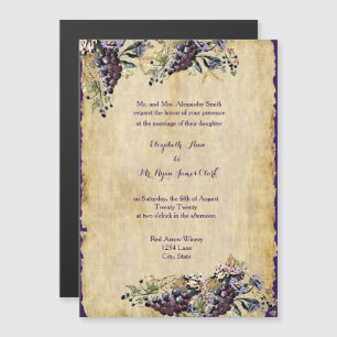 Invitation Magnétique Mariage de vignoble de vigneron Aquarelle Vignes d
