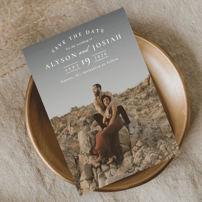 Invitation Magnétique Mariage Élégant Classique Photo Enregistrer la Dat (Créateur téléchargé)