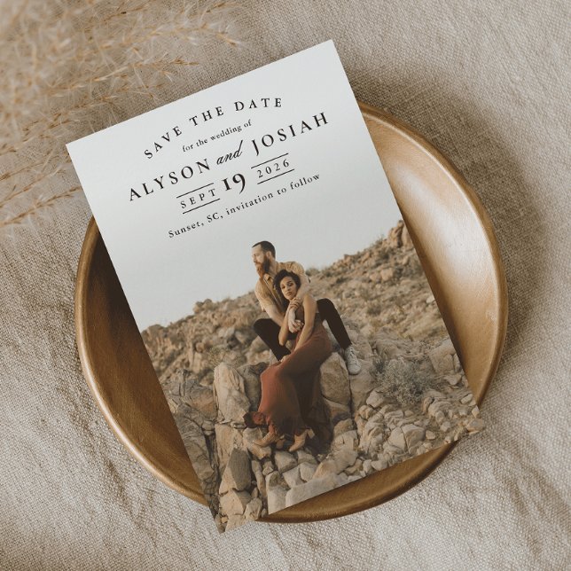 Invitation Magnétique Mariage Élégant Classique Photo Save The Date (Créateur téléchargé)