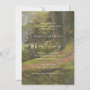 Invitation Magnétique Mariage Élégant en Forêt Rustique