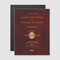 Mariage en cuivre métallique rouge foncé foncé