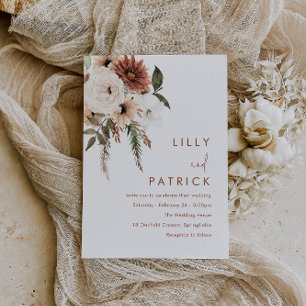 Invitation Magnétique Mariage en terre cuite fleurie de Bohême