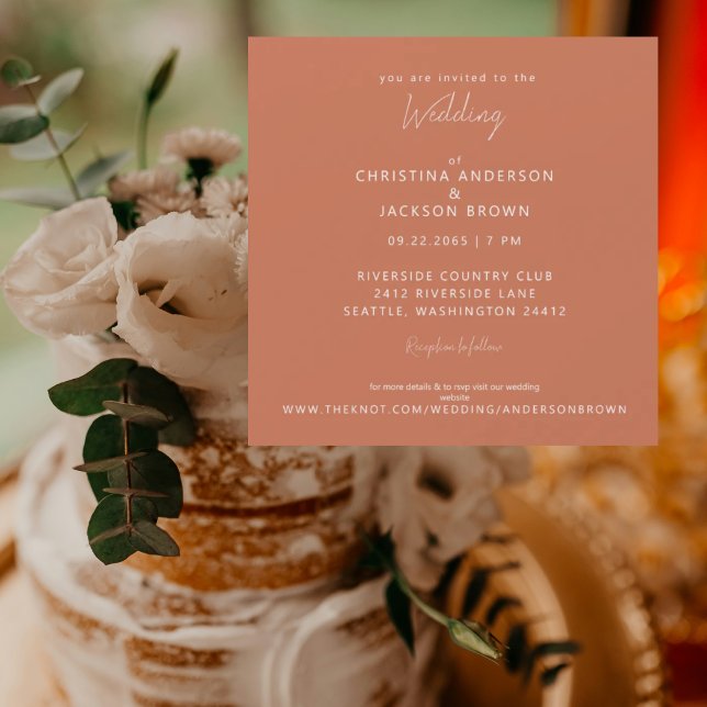 Invitation Magnétique Mariage en terre cuite moderne (Créateur téléchargé)
