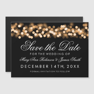 Invitation Magnétique Mariage Enregistrer La Date Gold Hollywood Glam