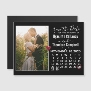 Invitation Magnétique Mariage Enregistrer la date novembre 2020 Calendri